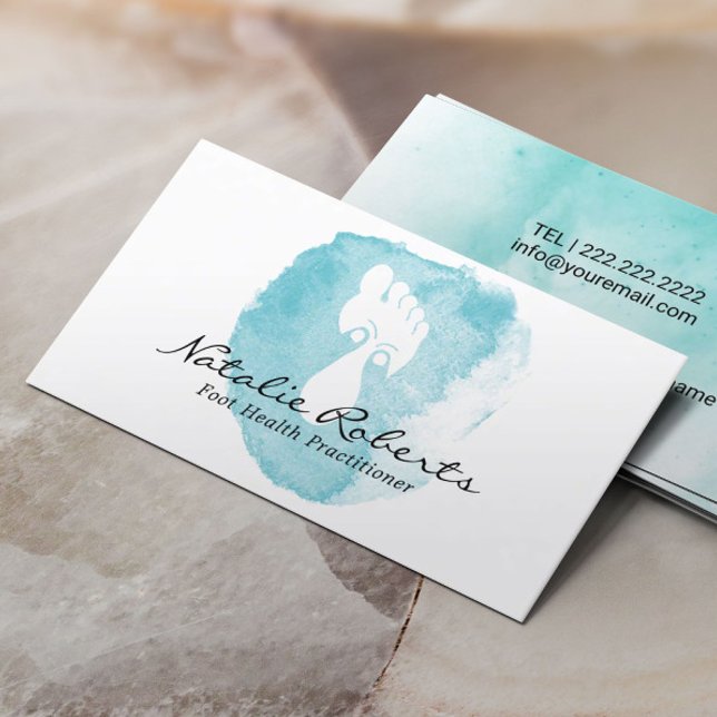 Tarjeta De Visita Foot Reflexology Spa Terapia de Masaje Acuático (Subido por el creador)