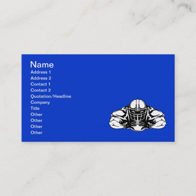 Tarjeta De Visita football_player100 FOOTBALL PLAYER TOUGH SPORTS SU (Anverso)