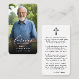 Tarjeta De Visita Forever in our Hearts Photo Prayer Card