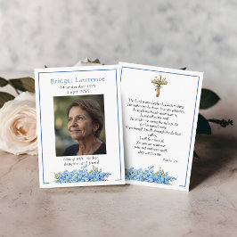 Tarjeta De Visita Forget-me-not Flower Memorial Psalm 23 Prayer Card