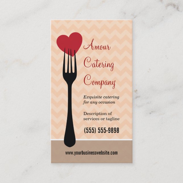 Tarjeta De Visita Forked Heart Restaurant/Catering Card (Anverso)