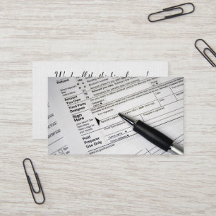 Tarjeta De Visita forma 1040 del impuesto sobre la renta con la