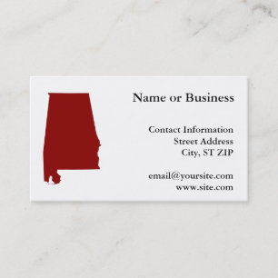 Tarjeta De Visita Forma de Alabama rojo oscuro