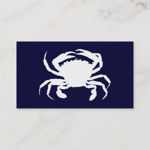 Tarjeta De Visita Forma de cangrejo azul y blanco oscuro