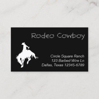 Tarjeta De Visita Forma de cowboy de rodeo blanco