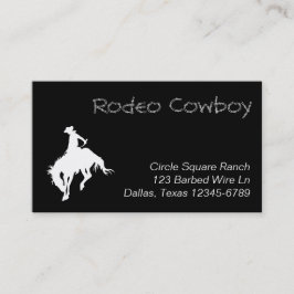 Tarjeta De Visita Forma de cowboy de rodeo blanco