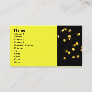 TARJETA DE VISITA FORMA DE ESTRELLA AMARILLA LUCES DE BOKEH INVIERNO