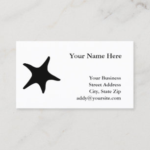 Tarjeta De Visita Forma de Estrella de Mar en Blanco y Negro