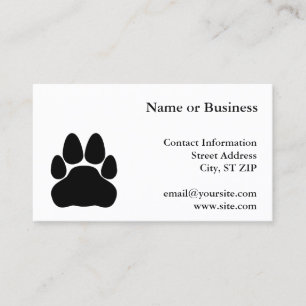 Tarjeta De Visita Forma de Huella de Pata de Gato Negro