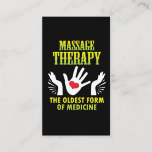 Tarjeta De Visita Forma de la terapia del masaje la más vieja de