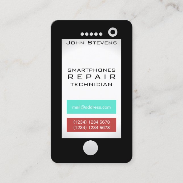 Tarjeta De Visita Forma divertida de la mirada del teléfono celular