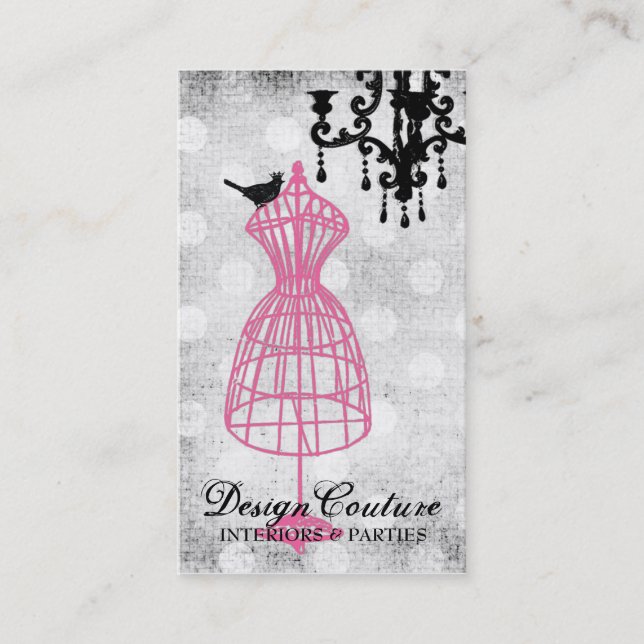 Tarjeta De Visita Forma fabulosamente francesa del vestido del (Anverso)