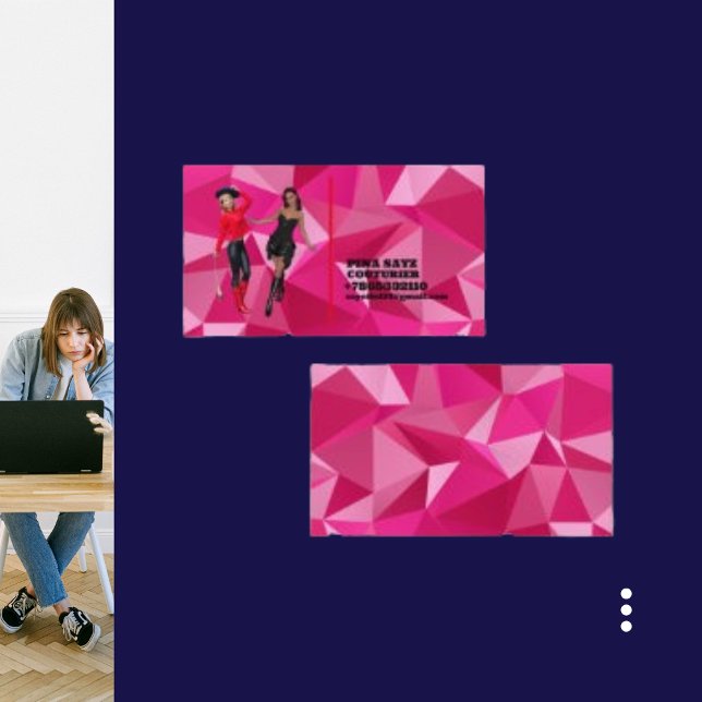 Tarjeta De Visita Forma geométrica moderno Couturier rosa (Subido por el creador)