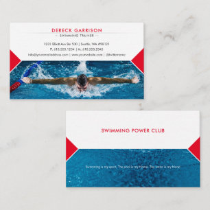 Tarjeta De Visita Formación Profesional De Natación   Coach