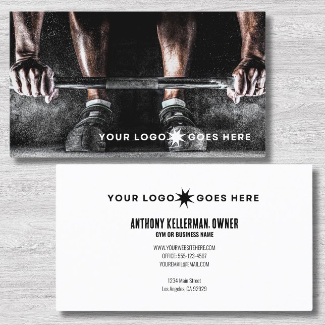 Tarjeta De Visita Formador personal profesional (Black Unique Fitness Exercise Gym Personal Trainer Business Card)
