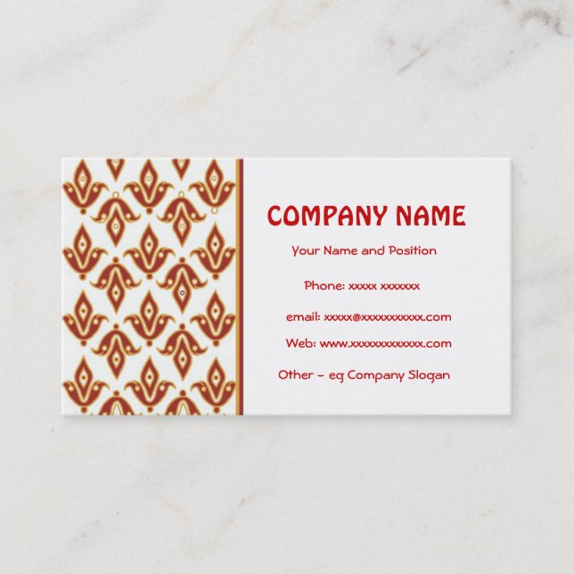 Tarjeta de visita formal Maroon and Gold (Anverso)