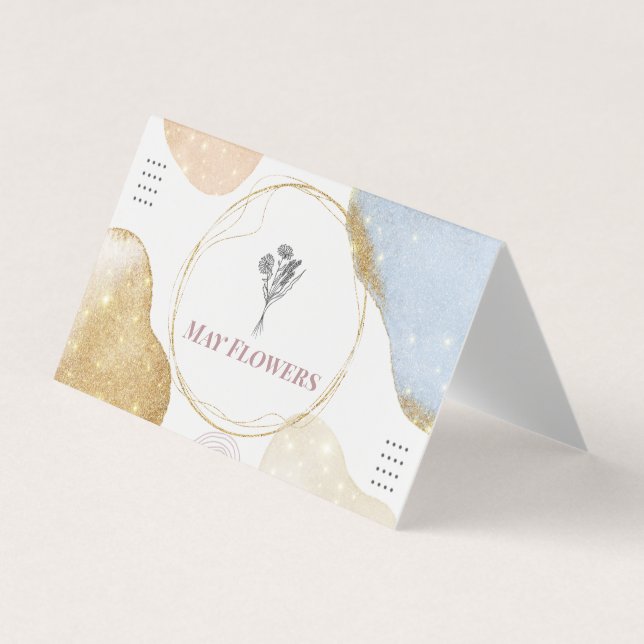 Tarjeta De Visita Formas abstractas de oro modernas (Anverso)