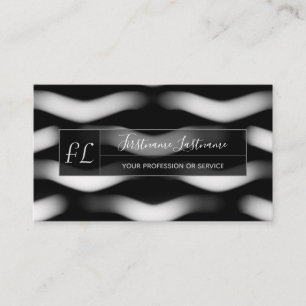 Tarjeta De Visita Formas abstractas en blanco y negro estructuran mo
