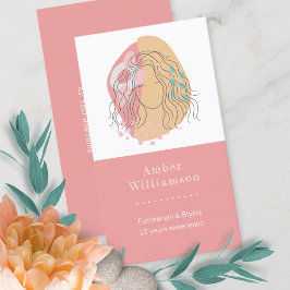 Tarjeta De Visita Formas abstractas modernas Boho naranja rosa mujer