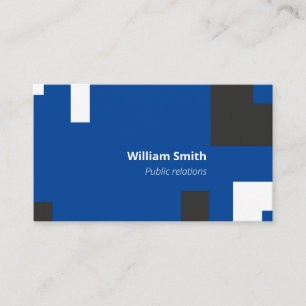 Tarjeta De Visita Formas cuadradas contemporáneas y azules encantado