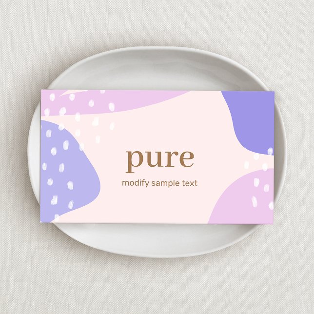 Tarjeta De Visita Formas de arte pintado púrpura rosa moderno abstra (Subido por el creador)