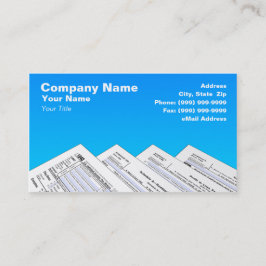 Tarjeta De Visita Formas de impuesto federal en fondo azul