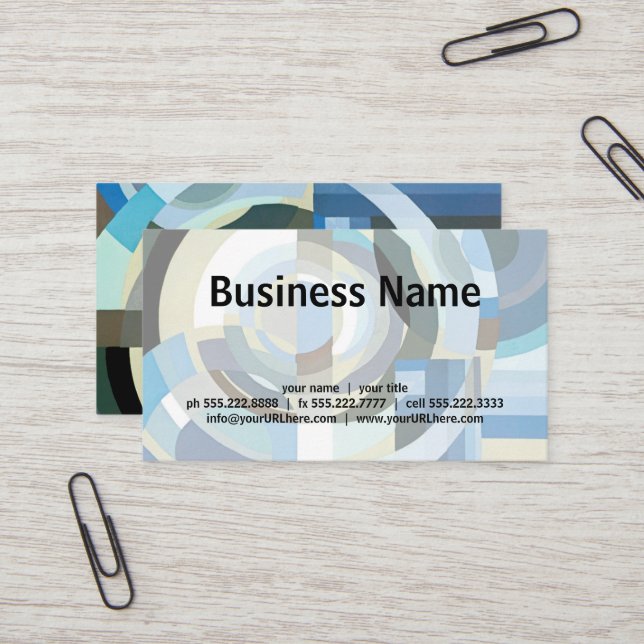 Tarjeta De Visita Formas geométricas de jazz de pochoir de arte vint (Anverso/Reverso In Situ)