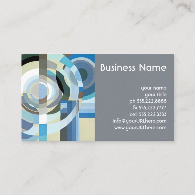 Tarjeta De Visita Formas geométricas de jazz de pochoir de arte vint (Anverso)