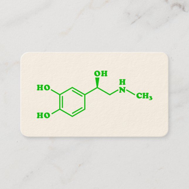 Tarjeta De Visita Fórmula Química Molecular Adrenalina (Anverso)