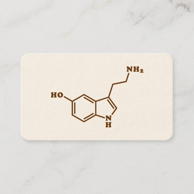 Tarjeta De Visita Fórmula química molecular de la serotonina (Anverso)