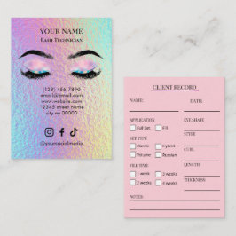 Tarjeta De Visita Formulario de registro de cliente de pestañas holo