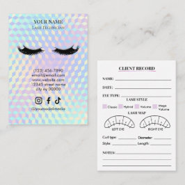 Tarjeta De Visita Formulario de Registro de Cliente de Pestañas Holo