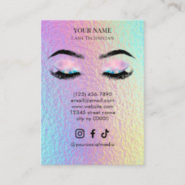 Tarjeta De Visita Formulario de registro de cliente de pestañas holo