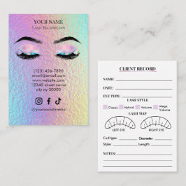 Tarjeta De Visita Formulario de registro de cliente de pestañas holo