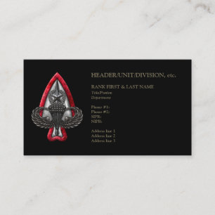 Tarjeta De Visita Fort Liberty Personalizable Black Business Card