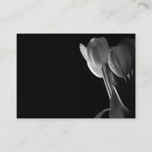 Tarjeta De Visita Foto blanca de los tulipanes en fondo negro