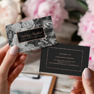 Tarjeta De Visita Foto blanca del planificador de eventos del boda
