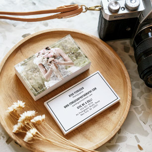 Tarjeta De Visita Foto blanca elegante minimalista moderna de la