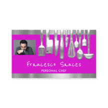 Foto Código QR Chef personal cocinando púrpura