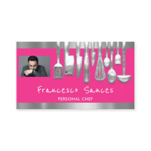 Foto Código QR Chef personal cocinando rosa