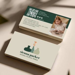 TARJETA DE VISITA FOTO CÓDIGO QR DE CERÁMICA ALFARERÍA HECHA A MANO 