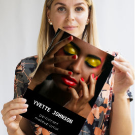 Tarjeta De Visita Foto Código Qr Logo Artista de maquillaje Profesio