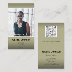 Tarjeta De Visita Foto Código Qr Logotipo Profesional Consultoría Ve