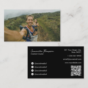 Tarjeta De Visita Foto completa de Vlogger Influencer de la familia
