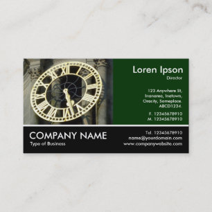 Tarjeta De Visita Foto con base - verde de DK - reloj Cardiff de