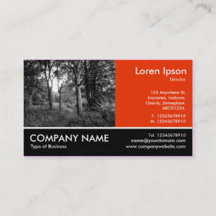 Tarjeta De Visita Foto con patas - Rojo ladrillo - En el bosque