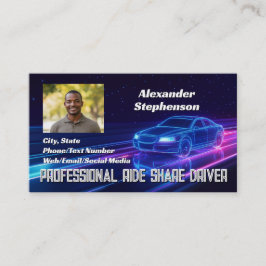 Tarjeta De Visita Foto Conductor de Lyft Uber Coche Genial Conducien