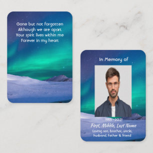 Tarjeta De Visita Foto conmemorativa de la aurora boreal de las luce