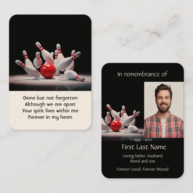 Tarjeta De Visita Foto conmemorativa de la oración Bowler (Anverso / Reverso)