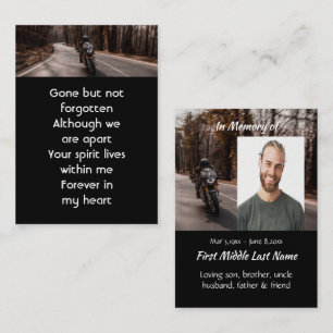 Tarjeta De Visita Foto conmemorativa de motocicleta para motociclist